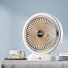 Настільний USB вентилятор з RGB підсвічуванням акумуляторний міні вентилятор для офісу та будинку тихий та компактний, фото 2