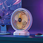 Настільний USB вентилятор з RGB підсвічуванням акумуляторний міні вентилятор для офісу та будинку тихий та компактний, фото 4