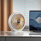 Настільний USB вентилятор з RGB підсвічуванням акумуляторний міні вентилятор для офісу та будинку тихий та компактний, фото 6