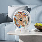 Настільний USB вентилятор з RGB підсвічуванням акумуляторний міні вентилятор для офісу та будинку тихий та компактний, фото 7