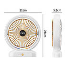 Настільний USB вентилятор з RGB підсвічуванням акумуляторний міні вентилятор для офісу та будинку тихий та компактний, фото 8