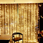 Гірлянда штора водоспад 320 LED для прикраси будинку та свят тепле свічення з динамічними режимами, фото 6