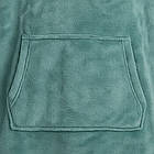 Оверсайз плед-халат Huggle Hoodie з капюшоном для дому теплий затишний та м'який 100х80 см зелений, фото 7