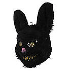 Маска страшний заєць плюшева для Хеллоуїна косплея вечірки багаторазова чорна, фото 3