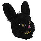 Маска страшний заєць плюшева для Хеллоуїна косплея вечірки багаторазова чорна, фото 5