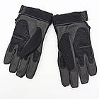 Тактичні рукавички повнопалі із захистом для полювання риболовлі та активного відпочинку чорні, фото 8