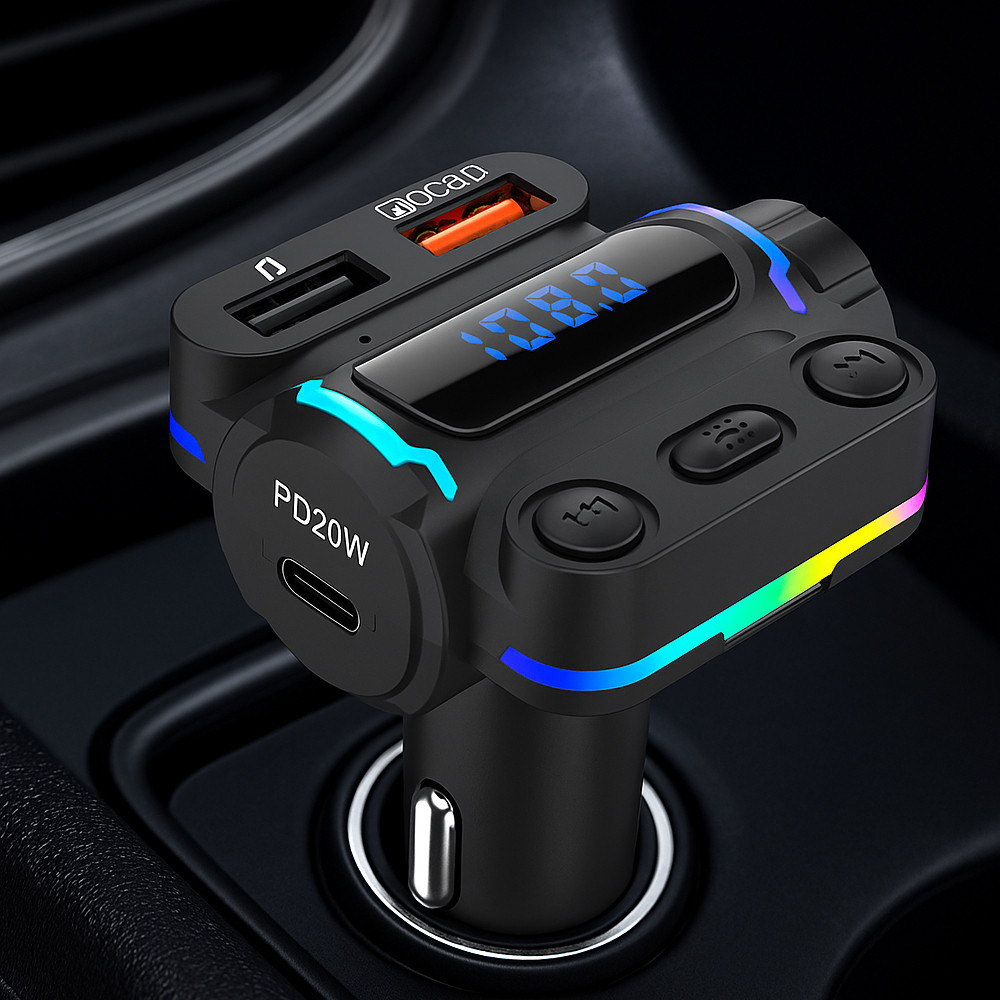 Автомобільний FM-трансмітер Aerbes AB-CZ04 Bluetooth модулятор для музики та заряджання в машині, фото 1