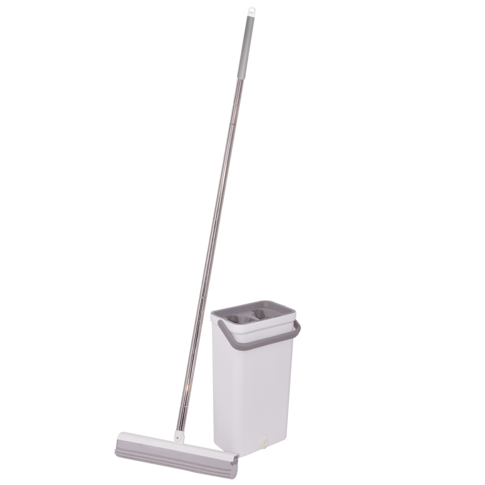 Швабра з віджимом MD-01 для прибирання підлог з відром 7л мікрофібра телескопічна, фото 1