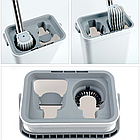 Швабра з віджимом MD-01 для прибирання підлог з відром 7л мікрофібра телескопічна, фото 7