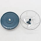 Механічний ручний подрібнювач XB-2082 для смузі та соусів з лезами з нержавіючої сталі 500 мл синій, фото 3