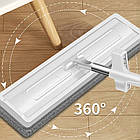 Швабра телескопічна з віджимом 360° для збирання підлоги універсальна самовіджимна ледарка, фото 4