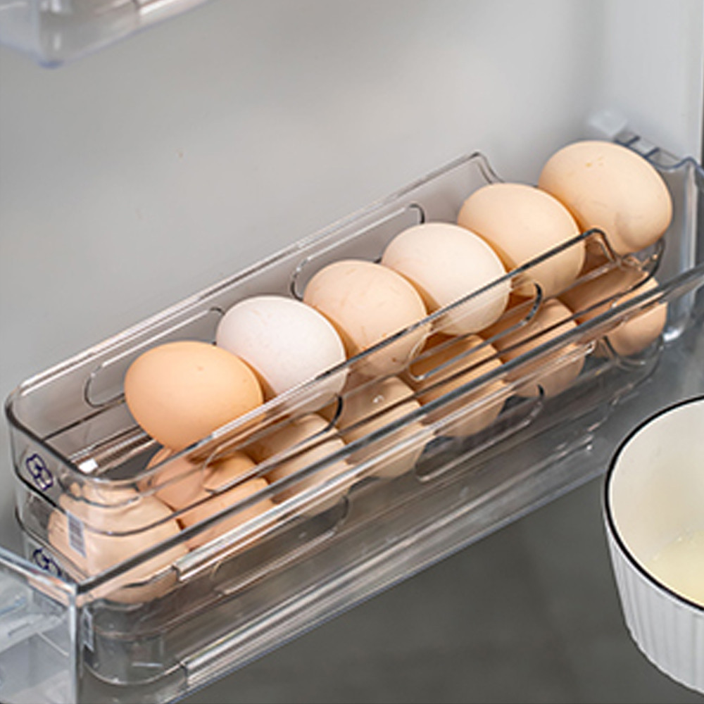 Органайзер для яєць двоярусна підставка для холодильника для зручного зберігання яєць на кухні., фото 1