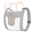 Слінг рюкзак сірий для новонароджених перенесення для комфортного носіння малюка та свободи рук, фото 2