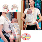 Слінг рюкзак сірий для новонароджених перенесення для комфортного носіння малюка та свободи рук, фото 4