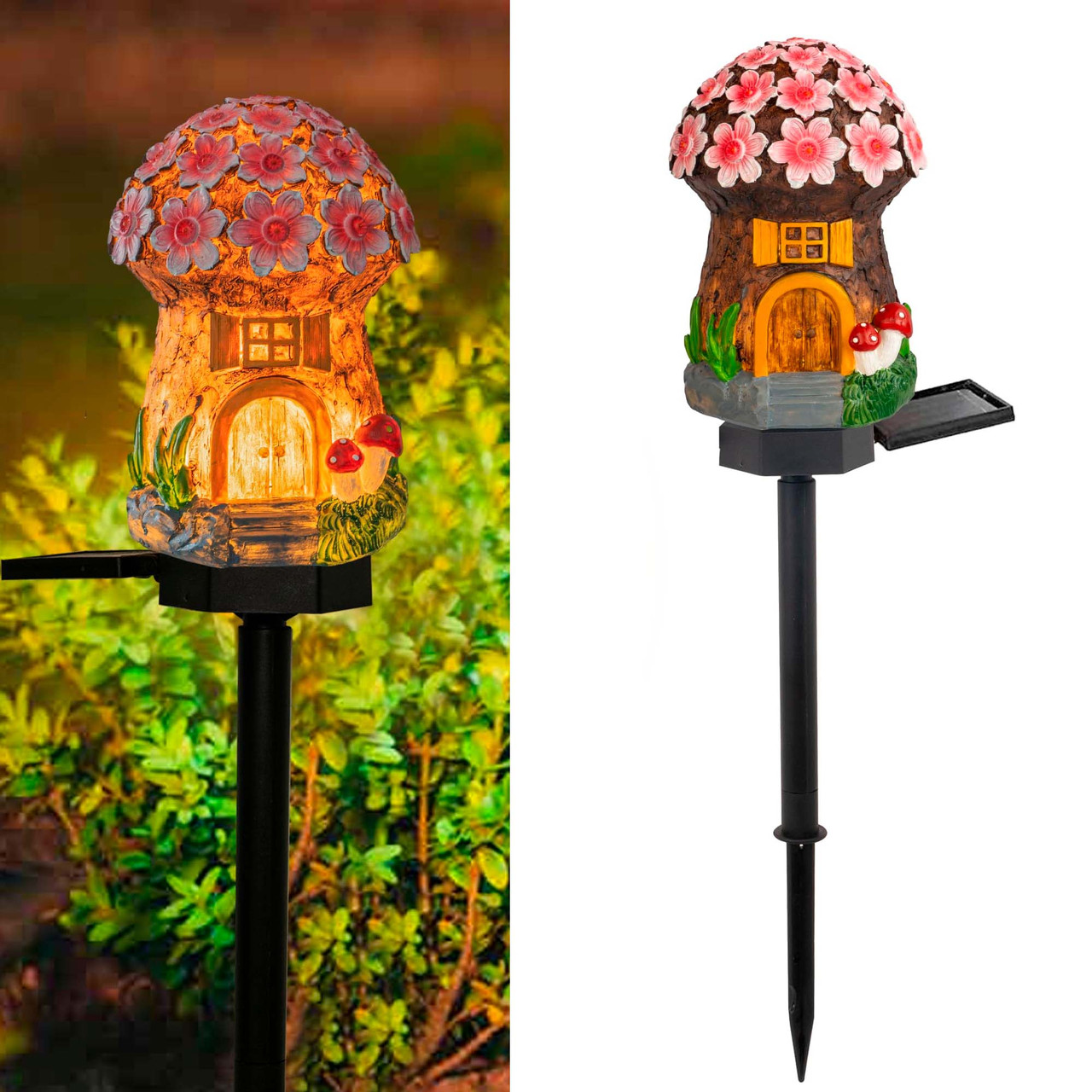 Садовий світильник на сонячній батареї гриб для освітлення саду та доріжок з теплим білим світлом 200 лм, фото 1