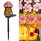 Садовий світильник на сонячній батареї гриб для освітлення саду та доріжок з теплим білим світлом 200 лм, фото 5