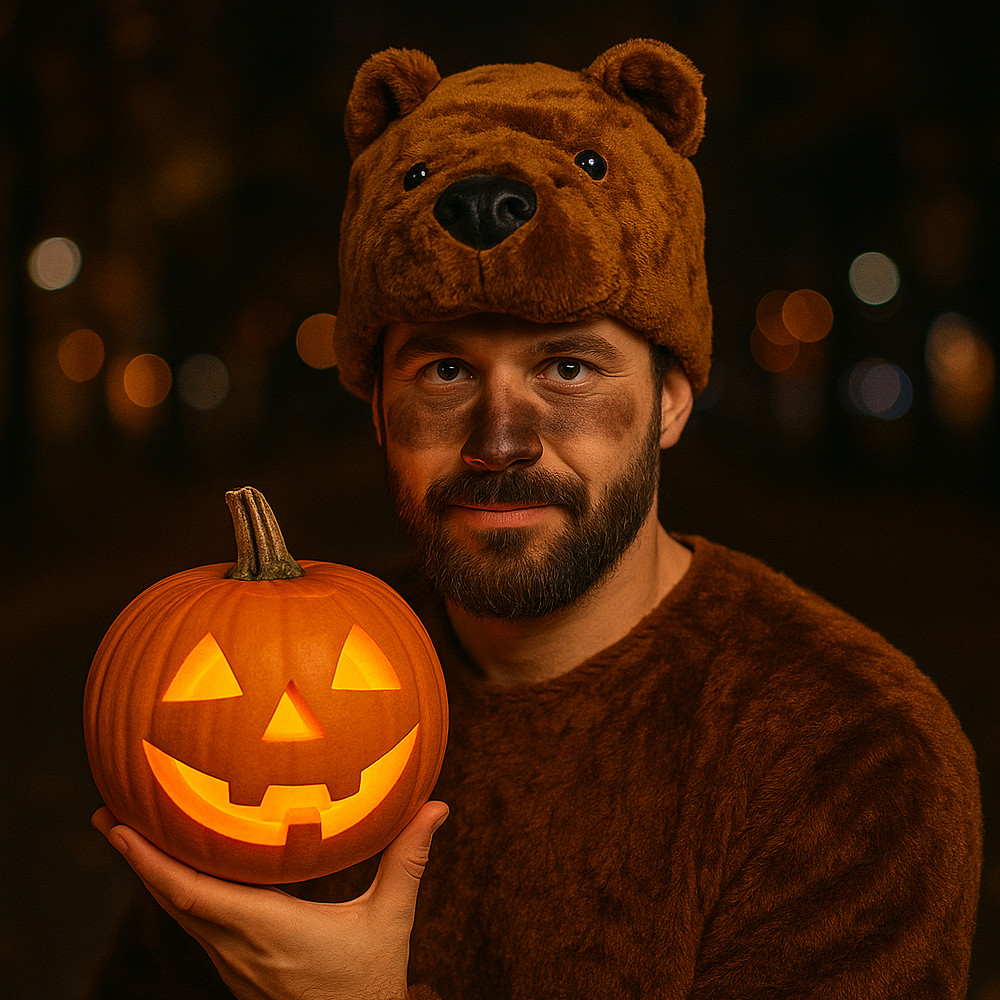 Карнавальний капелюх ведмедя для дітей та дорослих м'яка шапка на Хеллоуїн з об'ємними вушками, фото 1