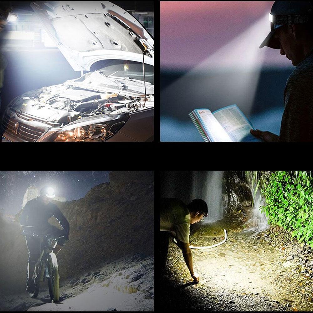 Ліхтар налобний USB акумуляторний 8 режимів для кемпінгу рибалки та ремонту яскравий легкий вологозахищений, фото 1