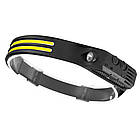 Ліхтар налобний USB акумуляторний 8 режимів для кемпінгу рибалки та ремонту яскравий легкий вологозахищений, фото 3