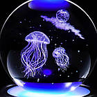 Декоративний нічник кришталева куля для дітей із сенсорним керуванням багатобарвний світильник, фото 3