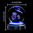 Декоративний нічник кришталева куля для дітей із сенсорним керуванням багатобарвний світильник, фото 6