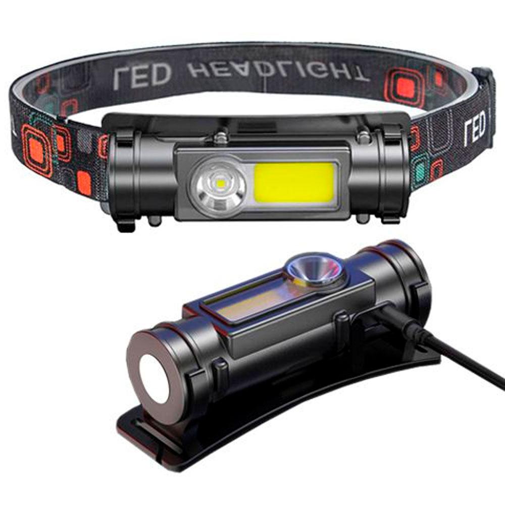 Світлодіодний налобний ліхтар 2в1 BL 211 з магнітом для туристів та рибалок з USB зарядкою 500 люменів, фото 1