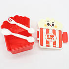 Пластиковий ланч бокс з приладами для роботи та навчання компактний контейнер для їжі червоний, фото 9