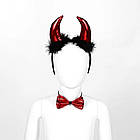 Карнавальний набір чортика ріжки хвіст метелик для Хеллоуїна унісекс з комфортним дизайном, фото 5