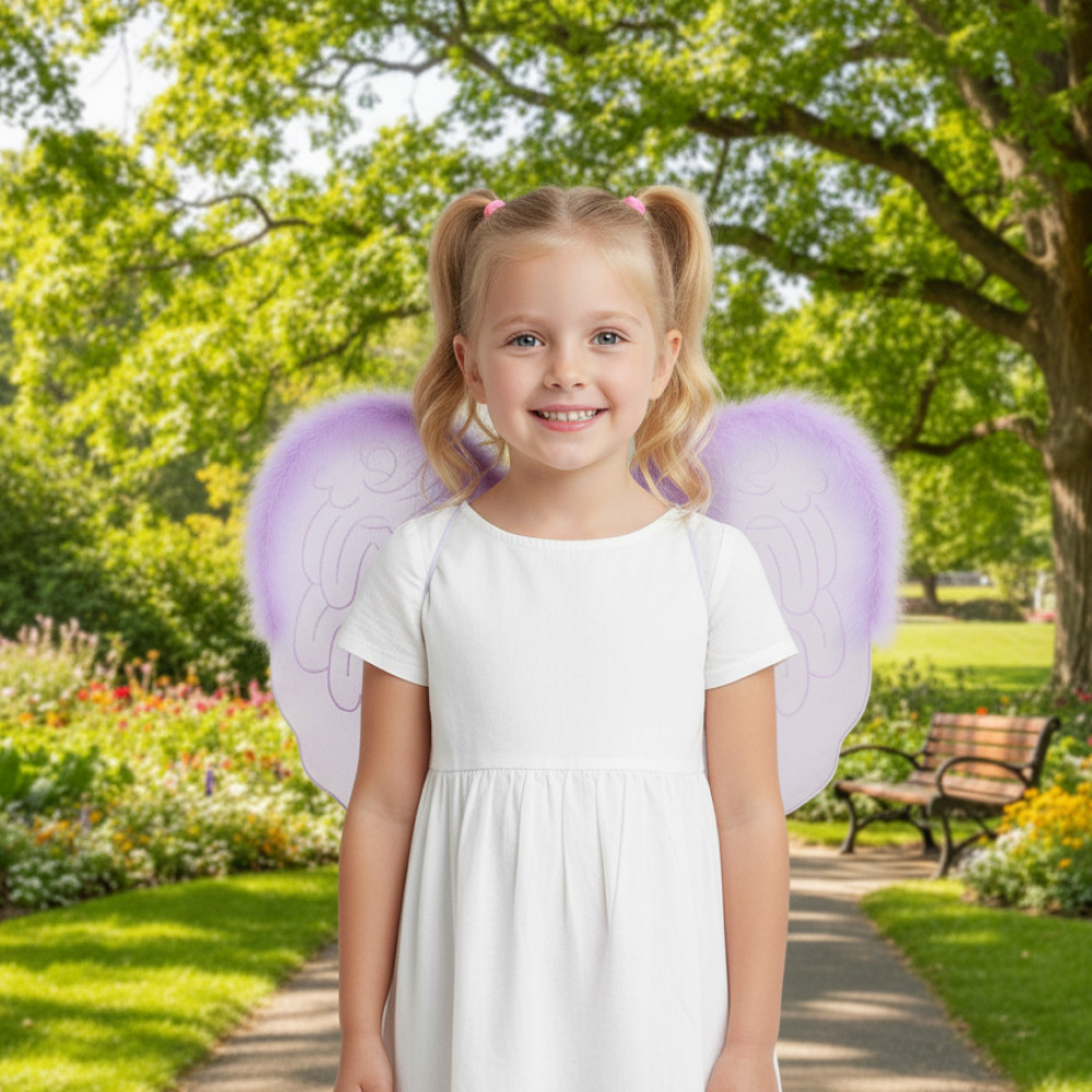 Крила Ангела фіолетові для фотосесій та свят легкі універсальні 40х35 см, фото 1