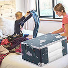 Чохол для зберігання речей з ручками 50л синій органайзер для одягу та взуття захисту від вологи, фото 2