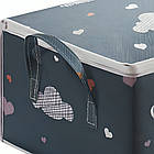 Чохол для зберігання речей з ручками 50л синій органайзер для одягу та взуття захисту від вологи, фото 7