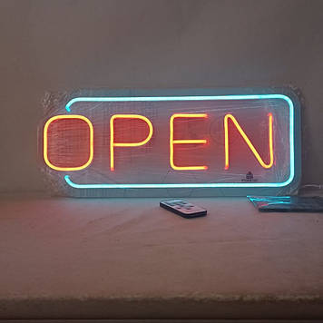 Неонова LED Вивіска "Open" (200х485 мм) – Яскравий Індикатор Роботи