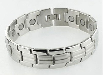 Магнітний титановий браслет 8238 сильвер — 4в1, фото 1
