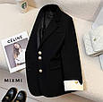 Піджак жіночий костюмка люкс Модель: 863/864-7907 Колір: Пудра, чорний, шоколад, блакитний, світлий беж, фото 4