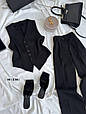 Костюм жіночий 3-ка костюмка люкс Модель: 863/864-5878 Колір: Чорний, беж, фото 9