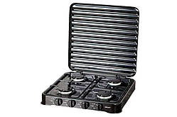 Плита газова настольна на 4 конфорки 500х500х100мм з кришкою эмаль (6004)