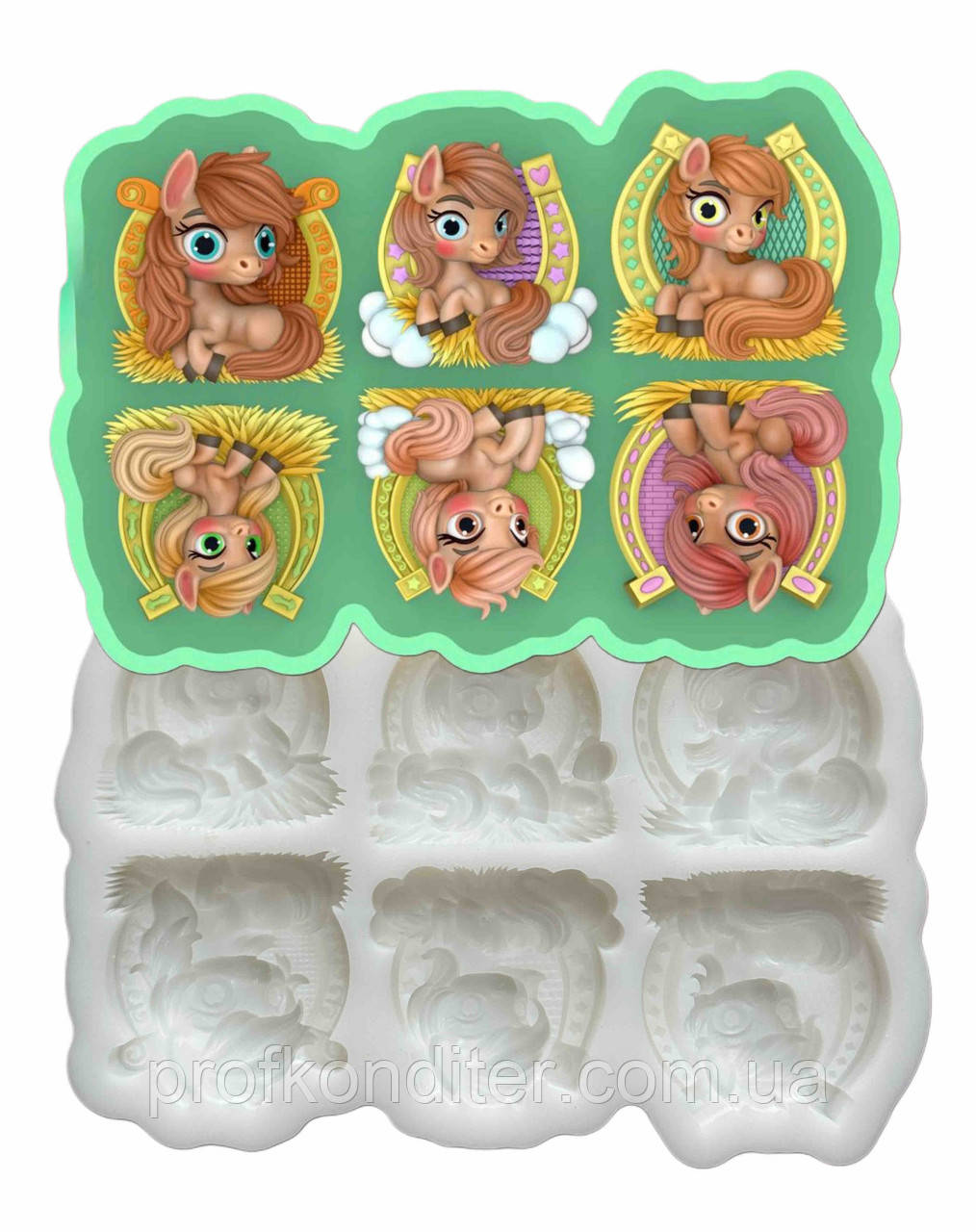 Силіконовий Молд для шоколаду та ін "ЦУКЕРКИ конячки на підковах", фото 1