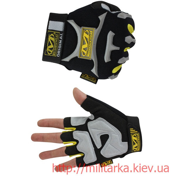 Тактичні рукавички без пальців чорні MECHANIX, фото 1