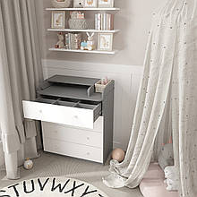 Комод пеленальний з шухлядами 955х800х420 мм Антрацит/Білий