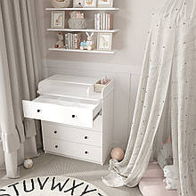 Комод пеленальний з шухлядами 955х800х420 мм Білий