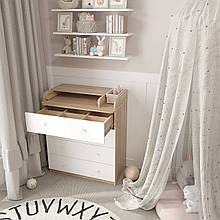 Комод пеленальний з шухлядами 955х800х420 мм Дуб Сонома/Білий