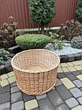 Плетений кошик круглої форми під горщик з ялинкою D-50см, фото 2