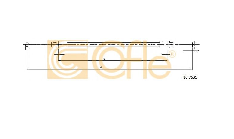 10.7631 Трос ручного гальма переднього VW TOUAREG (7LA, 7L6, 7L7) 2002/10-2010/05 (COFLE), фото 1