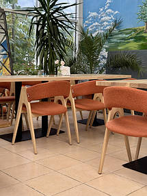 Новий мякий стілець "Джим" з натурального дерева
Квадратний стіл "Серія 1" з натурального дерева та металу
Прямокутний стіл для кафе "Серія 5" з натурального дерева Ясен від виробника