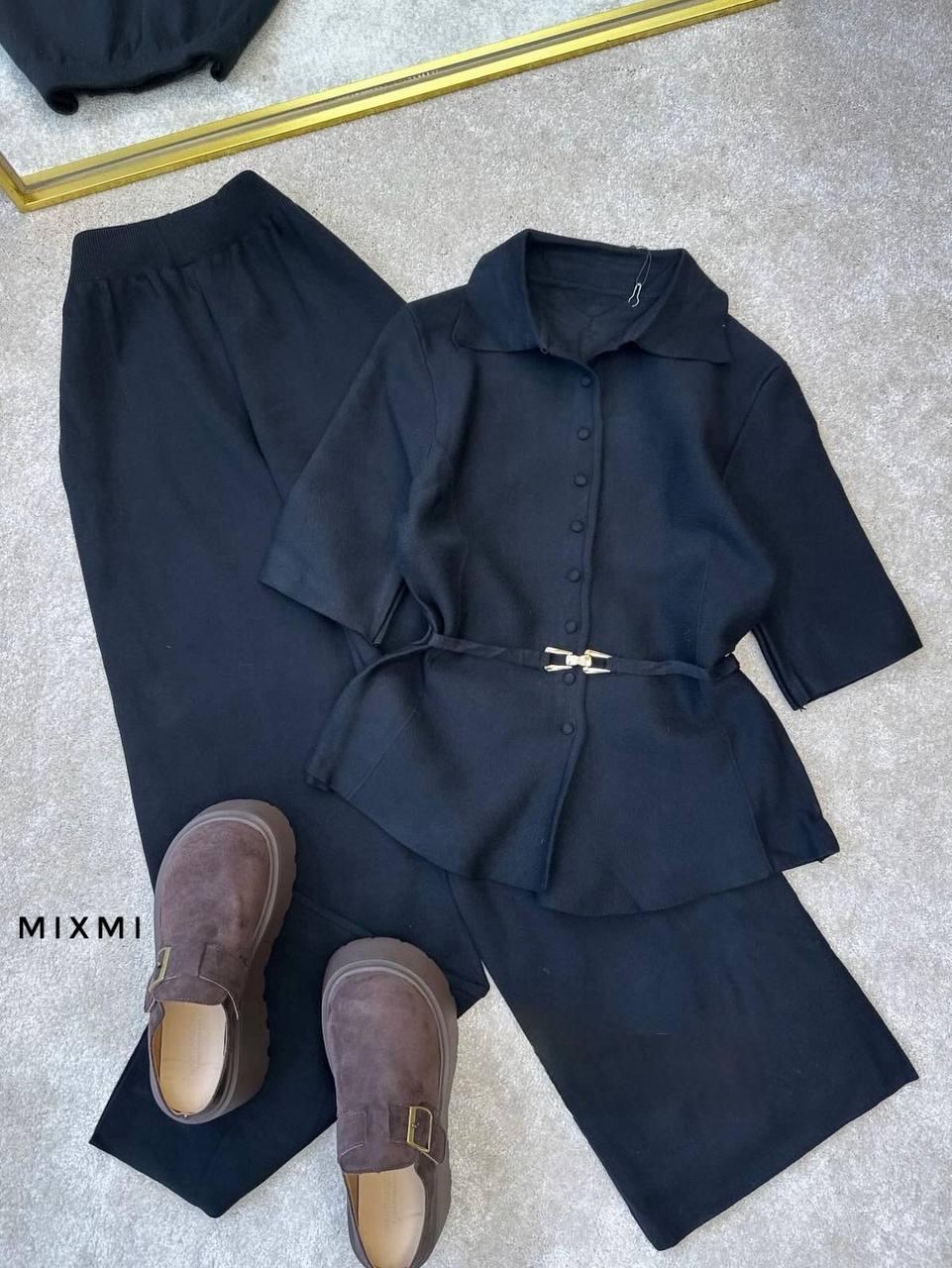 Костюм жіночий двійка з поясом (двостороння ангора) Модель: 863/864-7454, фото 1