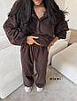 Костюм жіночий двійка з двостороннього флісу "Полар" Модель: 863/864-7551 Колір: Шоколад, графіт, чорний, фото 4