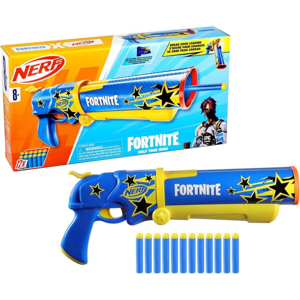 Бластер Nerf Fortnite Half Tone Hero з набоями 12 шт для дітей 8+., фото 1
