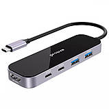 Type-C HUB хаб перехідник конвертер адаптер PROOVE Shadow (2хUSB3.0 + Type-C + PD100W + HDMI) для ноутуку ПК, фото 2