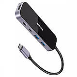 Type-C HUB хаб перехідник конвертер адаптер PROOVE Shadow (2хUSB3.0 + Type-C + PD100W + HDMI) для ноутуку ПК, фото 4