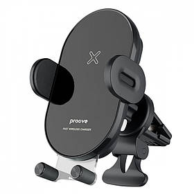 Автомобільний тримач для телефону з бездротовим ЗП Proove Rounded Energy 15W